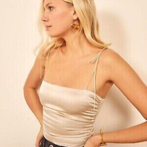 BNWT Reformation ivory Lucrezia silk tank